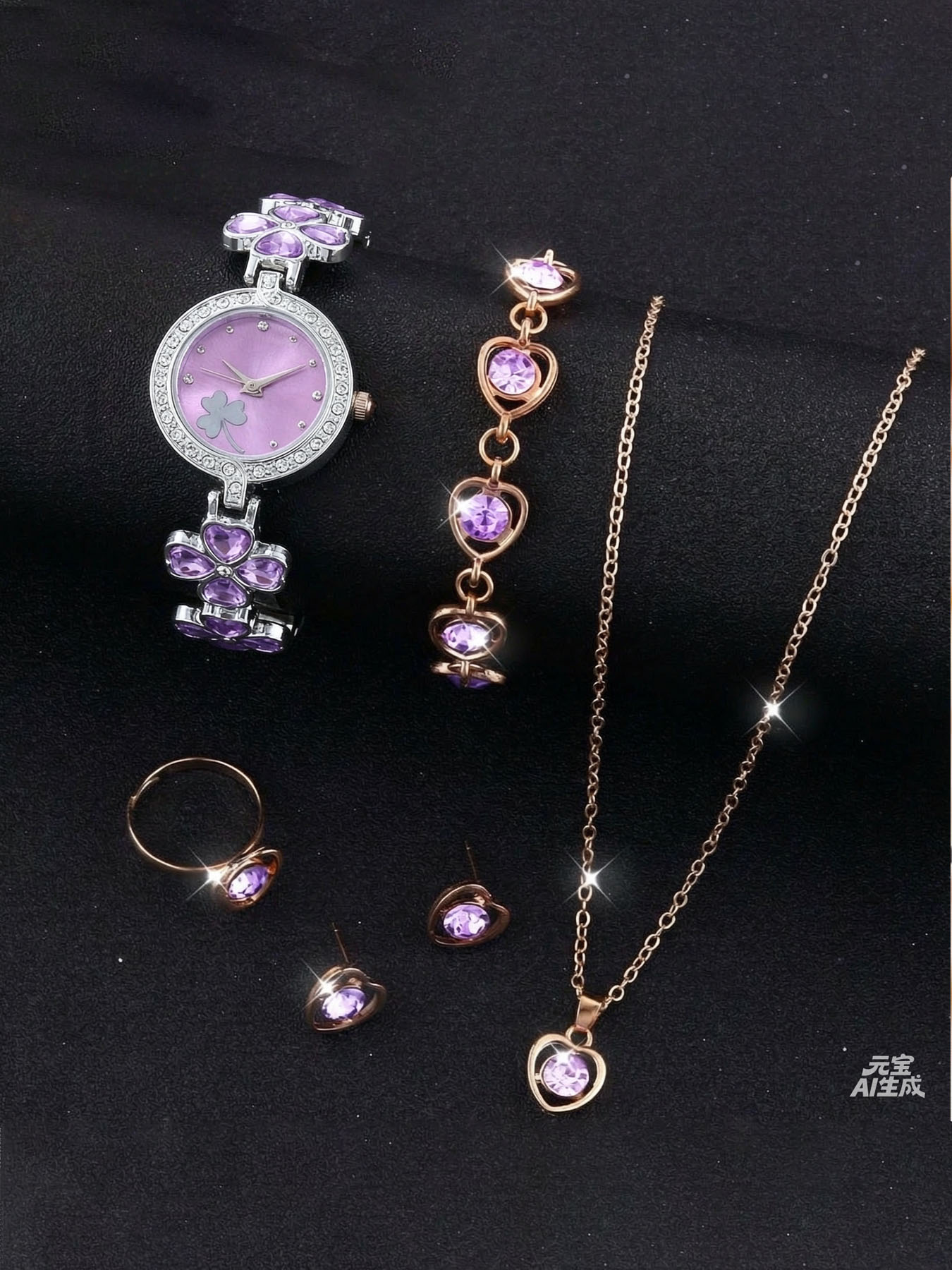 Jewelry Watches For Ladies - Elegant Ladies Purple Clover Dial Quartz