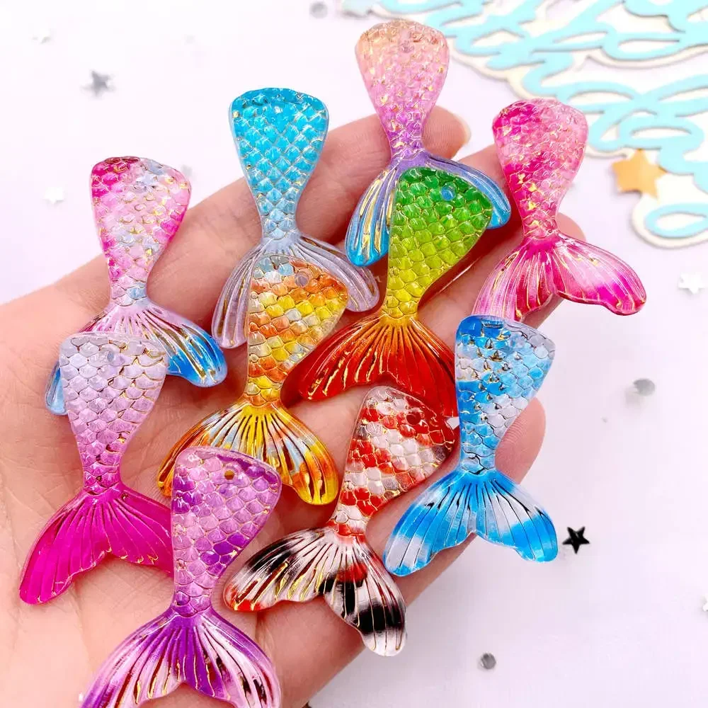 Paradise Jewelry & Watches Dolphin Mall - 10pcs Glitter Colorful Resin Mermaid Tail