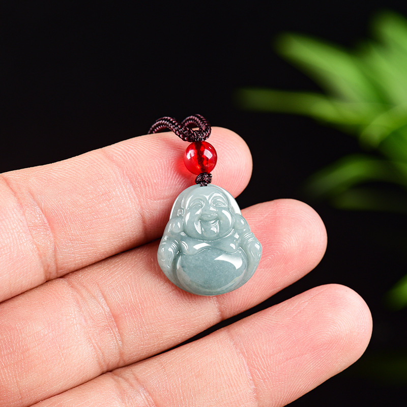 Jewelry & Watches Ltd - Myanmar Jadeite Guanyin Buddha Pendant Necklace
