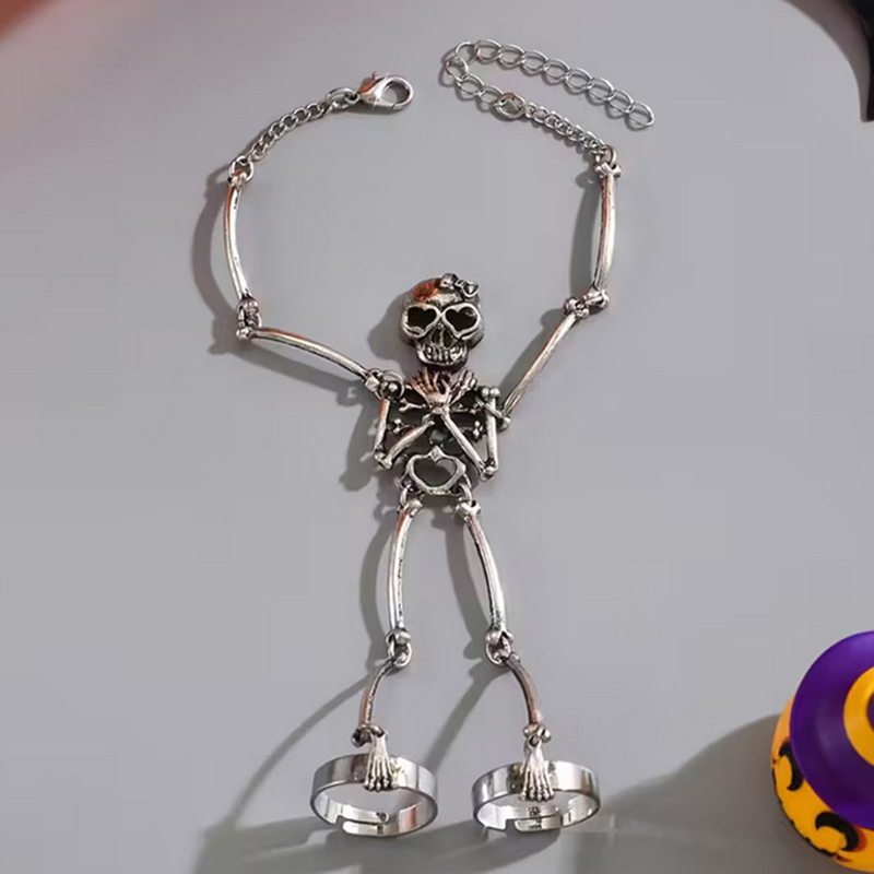 Gothic Skull Ring - 1PC Skeleton Hand Bracelet Halloween Jewelry