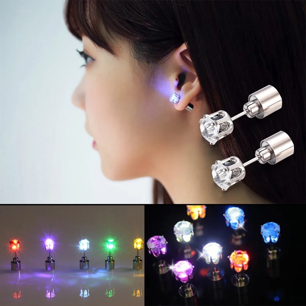 1 Pair Led Light Up Ear Stud B - Diamond Stud Earrings 评论和价格