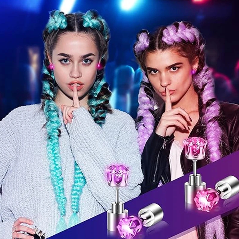 1 Pair Led Light Up Ear Stud B - Diamond Stud Earrings 评论和价格