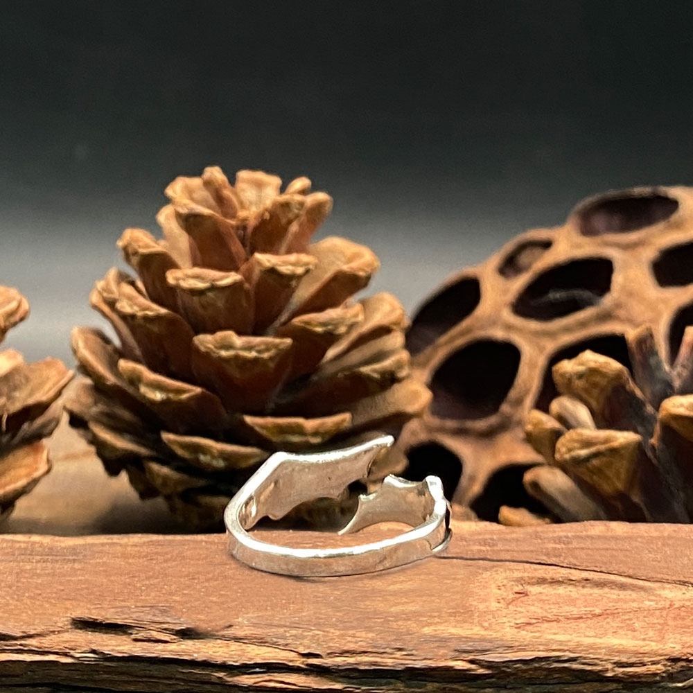 Gothic Bat Wing Ring with Skul - Gothic Skull Ring 评论和价格