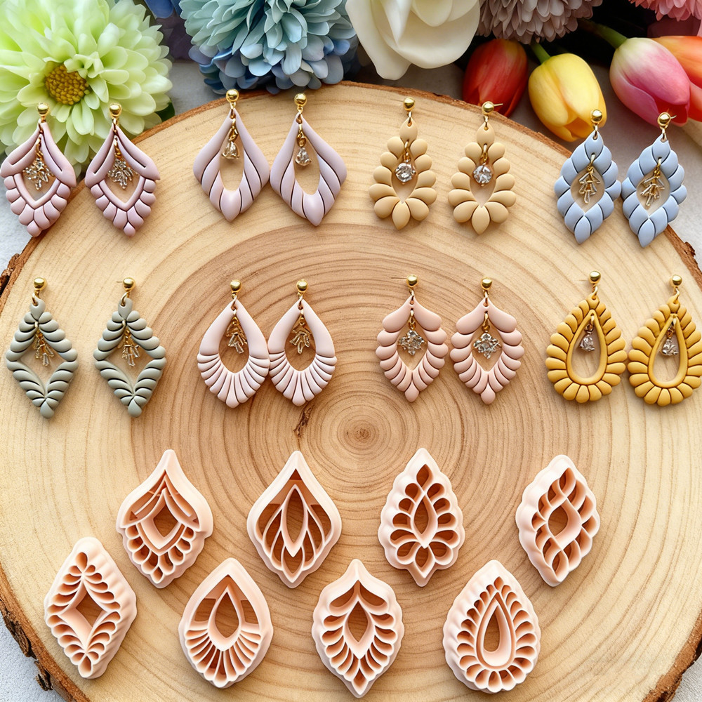 Art Scalloped Teardrop Deco Po - Diamond Stud Earrings 评论和价格