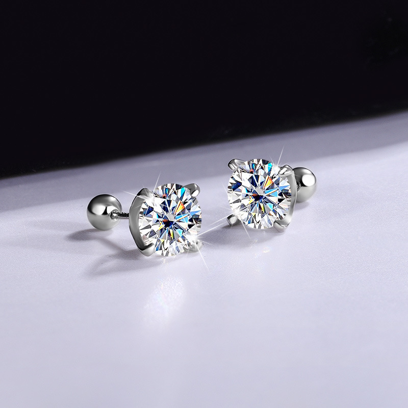 1/2 Carat Moissanite Stud Earr - Diamond Stud Earrings 评论和价格