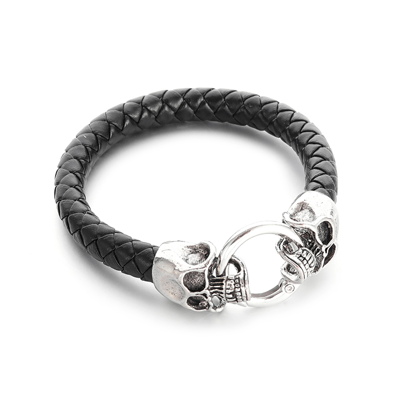 Gothic Double Skull Black Brai - Gothic Skull Ring 评论和价格