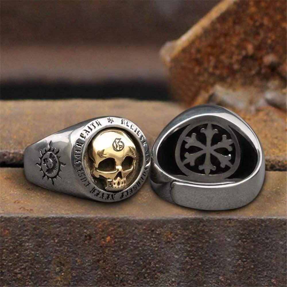 S925 Sterling Silver Fashion M - Gothic Skull Ring 评论和价格
