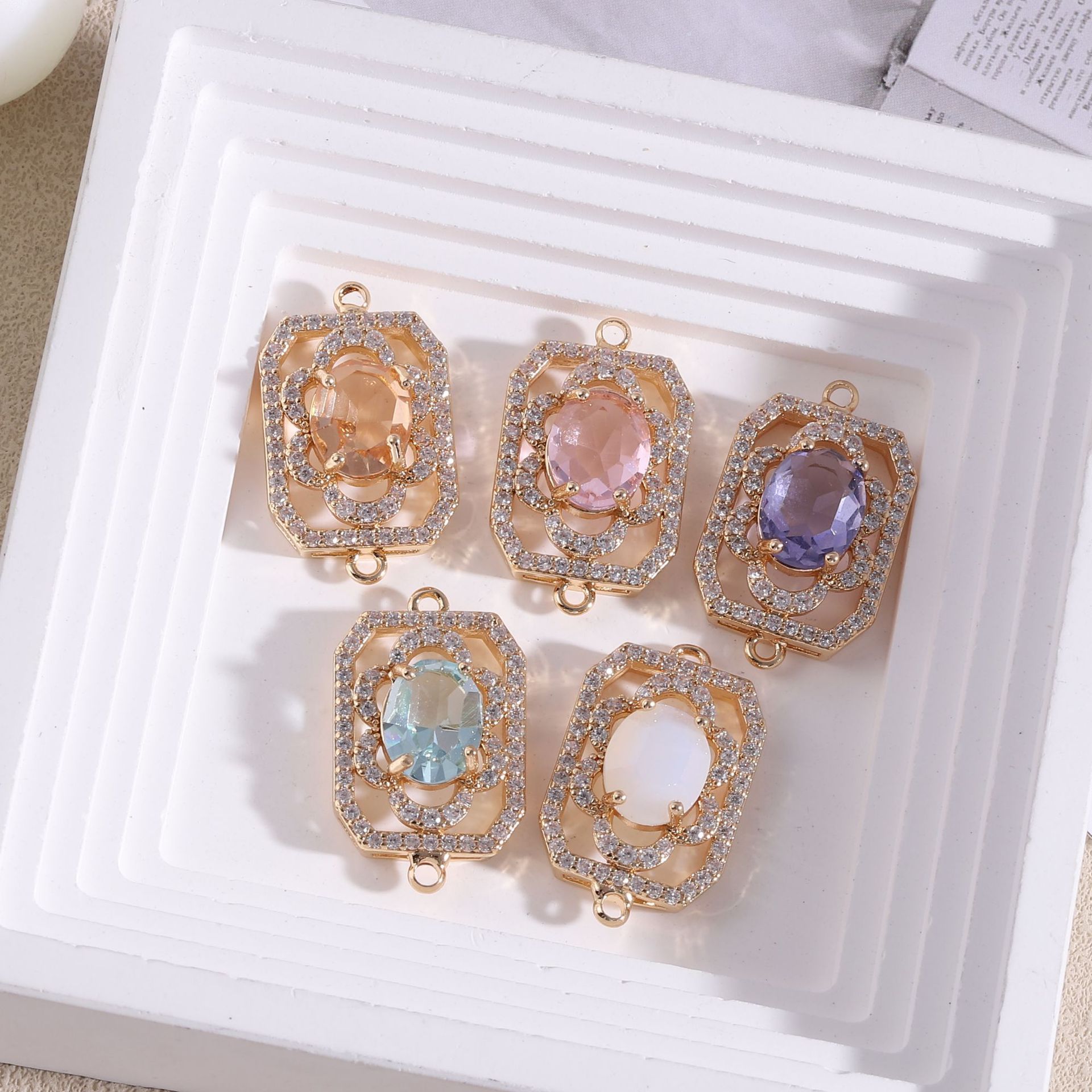 10pcs/ Bag   Diamond studded r - Diamond Stud Earrings 评论和价格