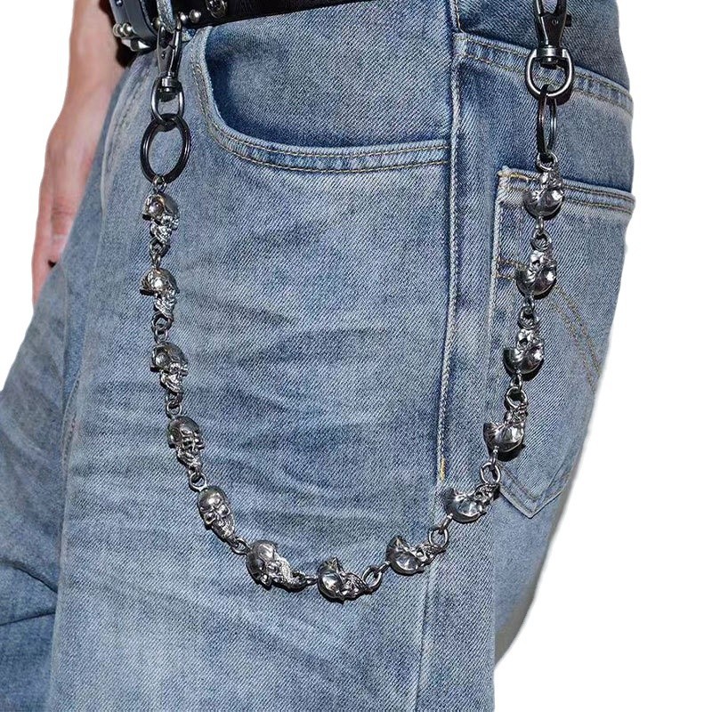 Skull Keychain Wallet Chain, P - Gothic Skull Ring 评论和价格