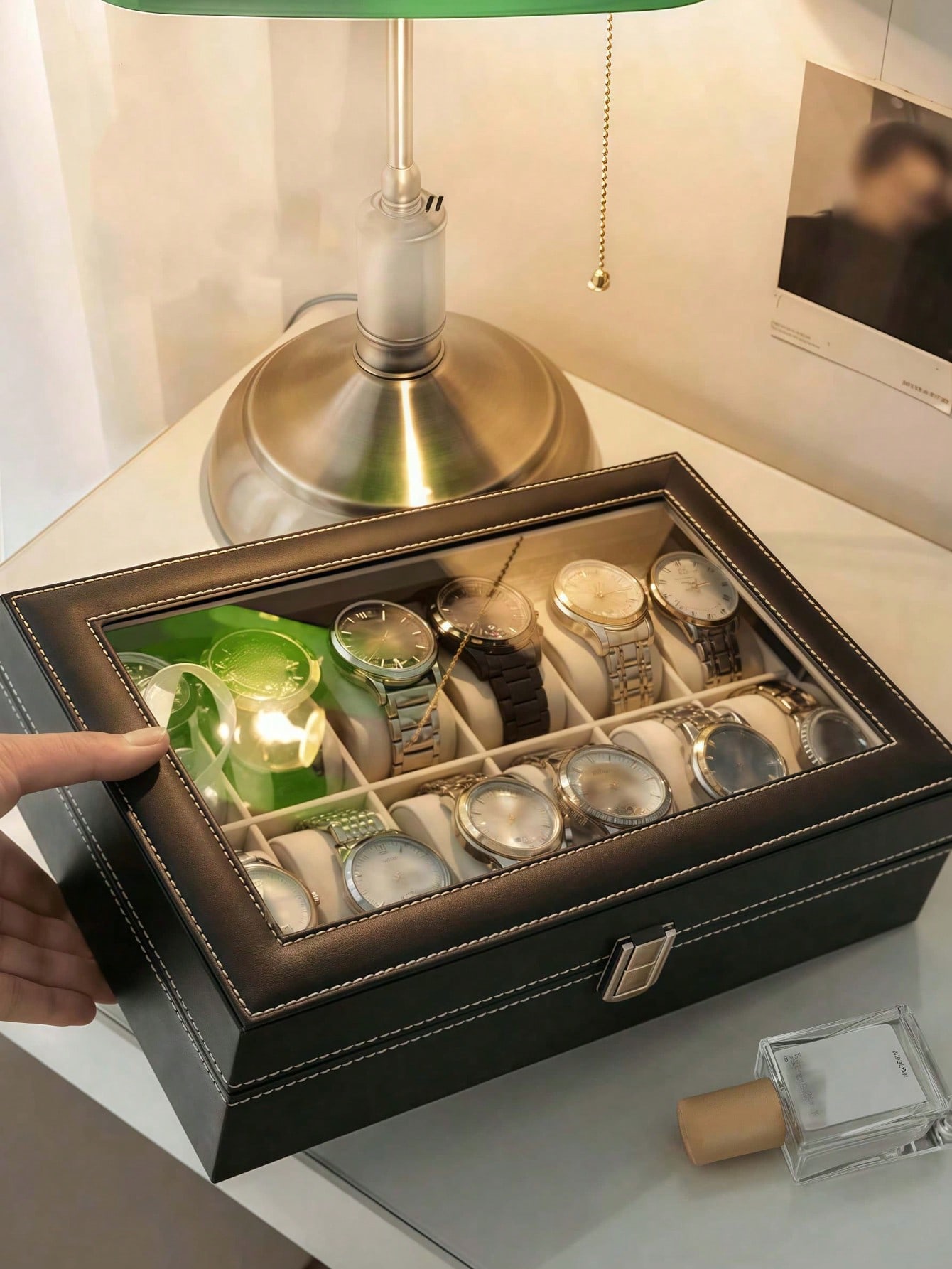 Leather Watch Box with Lock, L - High Jewelry Watches 评论和价格