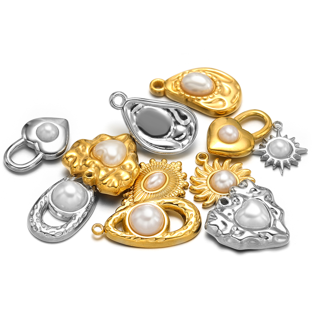5pcs Stainless Steel Imitation - Pearl Stud Earrings 评论和价格