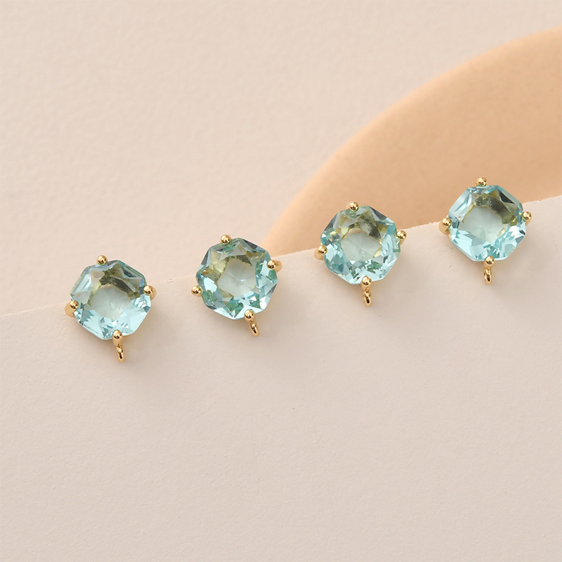 10pair Colors Faceted Square G - Pearl Stud Earrings 评论和价格