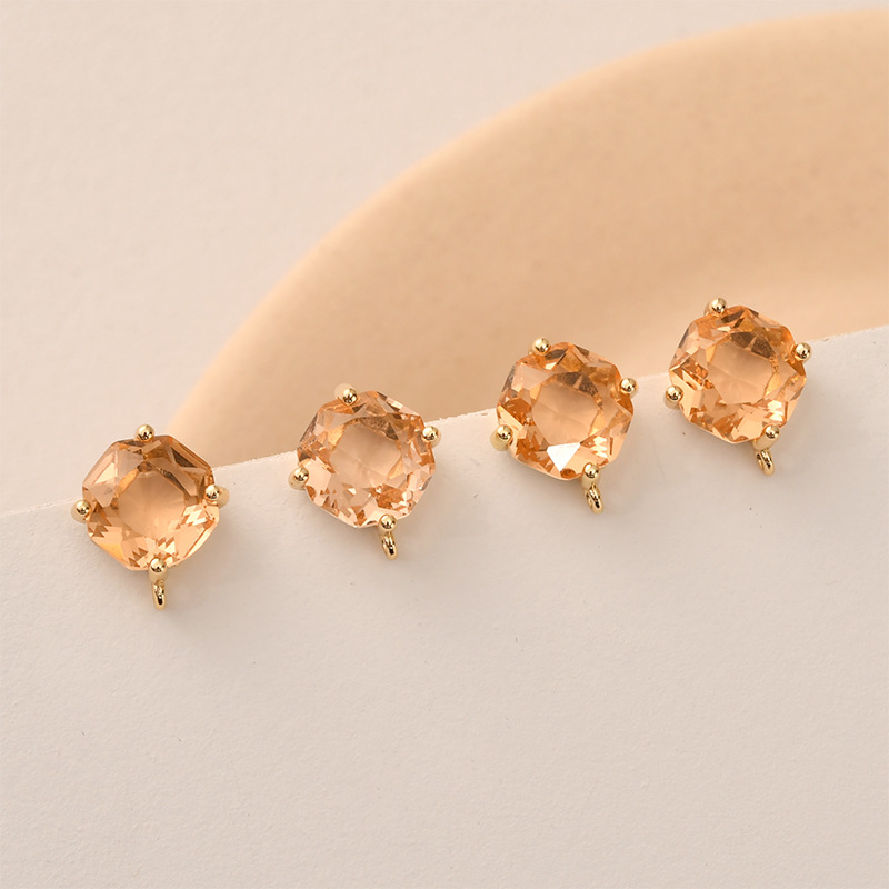 10pair Colors Faceted Square G - Pearl Stud Earrings 评论和价格