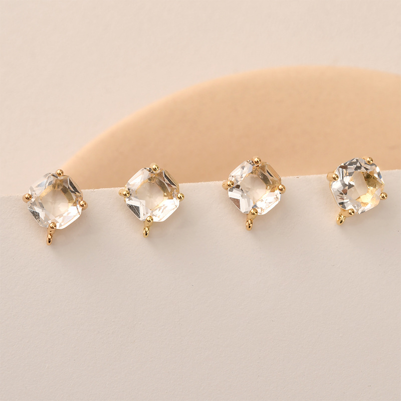 10pair Colors Faceted Square G - Pearl Stud Earrings 评论和价格