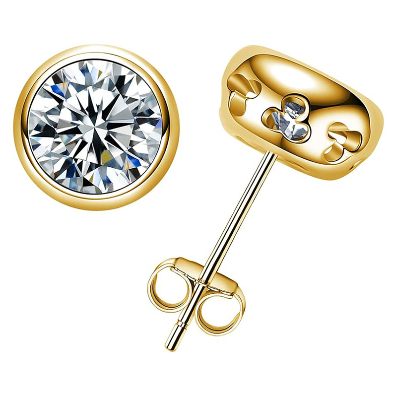 Real D Color Moissanite Diamon - Diamond Stud Earrings 评论和价格