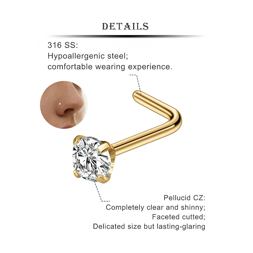 12-Piece Full Set 316L Hypoall - Diamond Stud Earrings 评论和价格