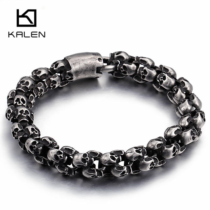 Kalen Punk Long Matte Skull Ne - Gothic Skull Ring 评论和价格